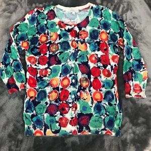 Joseph A 3/4 sleeve multi color cardigan Medium